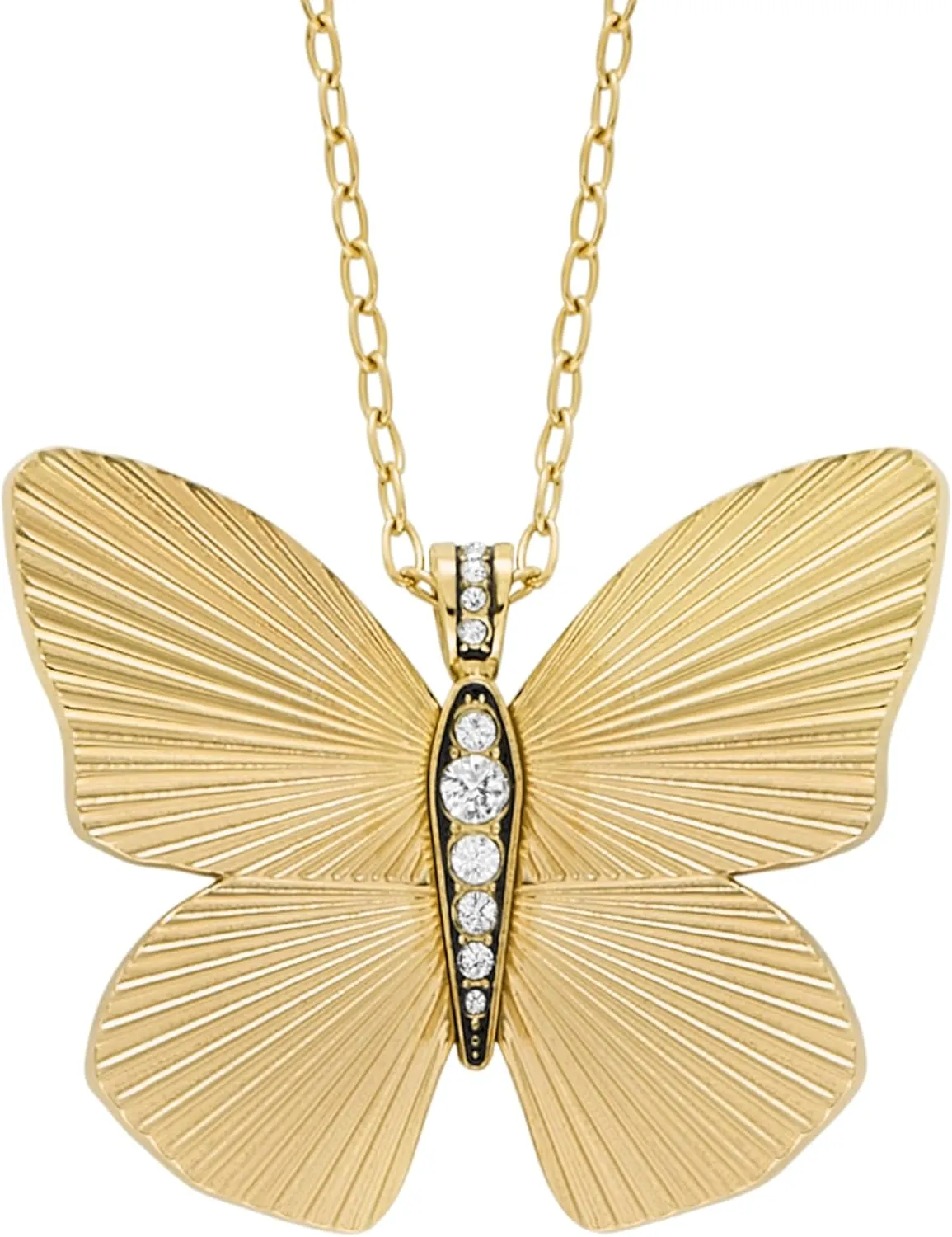 Fossil Women's Gold-Tone Stainless Steel Pendant Chain Necklace for Women
