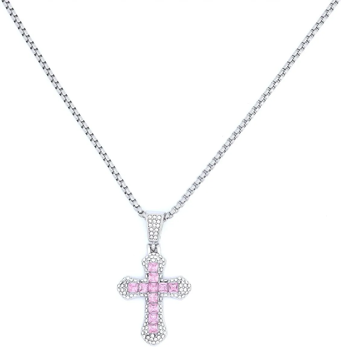 GIGB PBDK Cubic Zirconia Cross Pendant Necklace for Women Adjustable Rhinestone Crucifix Statement Choker Exaggerated Cross Necklaces Religious Jewelry Gifts