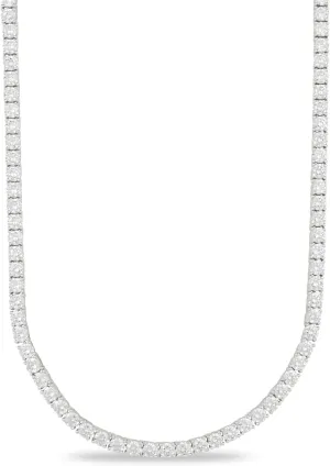 GLD Round Cut Tennis Chain Necklace - Iced Out Chain for Men and Women in Yellow, White and Rose Gold from Micro to 5MM, 16-24 - Available in Canary, Iced and Pink Iced