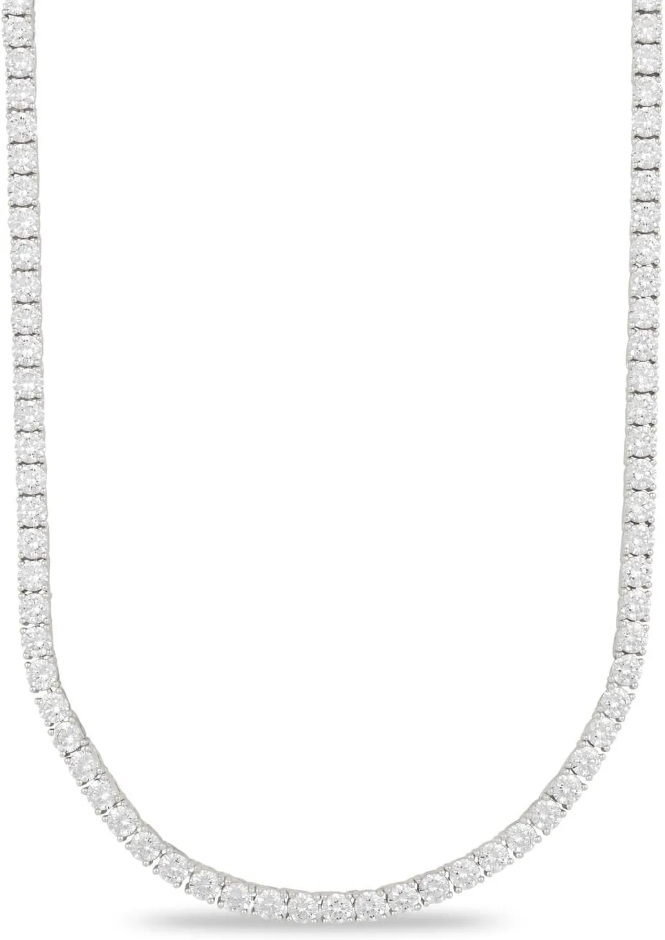 GLD Round Cut Tennis Chain Necklace - Iced Out Chain for Men and Women in Yellow, White and Rose Gold from Micro to 5MM, 16-24 - Available in Canary, Iced and Pink Iced