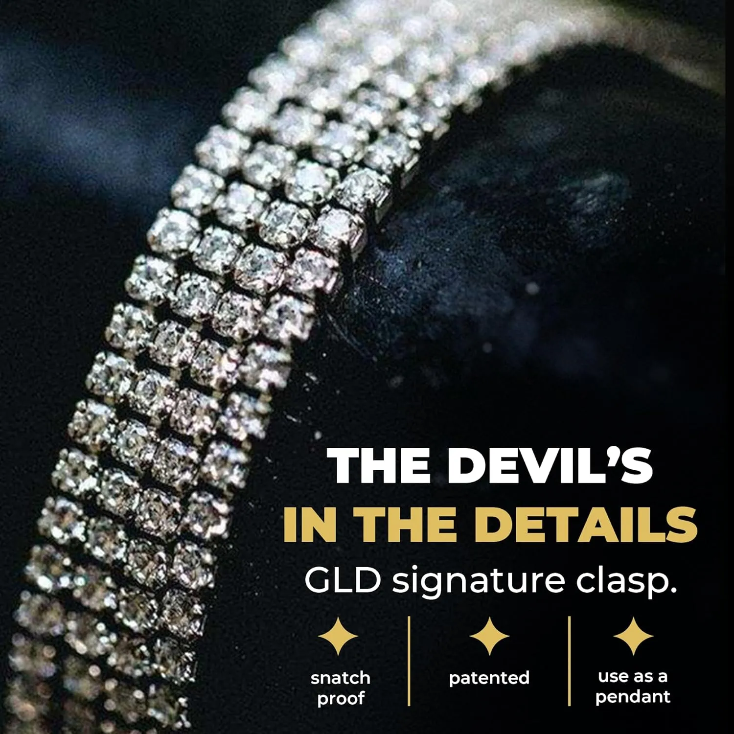 GLD Round Cut Tennis Chain Necklace - Iced Out Chain for Men and Women in Yellow, White and Rose Gold from Micro to 5MM, 16-24 - Available in Canary, Iced and Pink Iced
