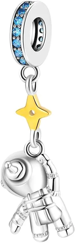 Glow in The Dark Lamp Dangle Charm for Women Bracelets and Necklaces 925 Sterling Silver with 5A Cubic Zirconia,Jewelry Gifts Women