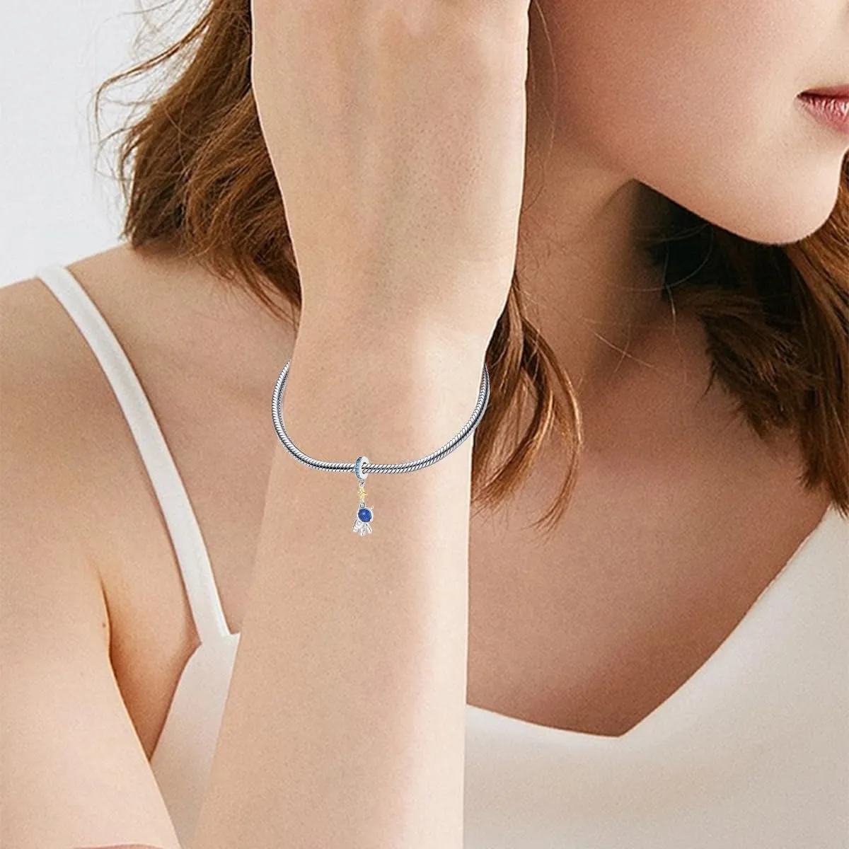 Glow in The Dark Lamp Dangle Charm for Women Bracelets and Necklaces 925 Sterling Silver with 5A Cubic Zirconia,Jewelry Gifts Women