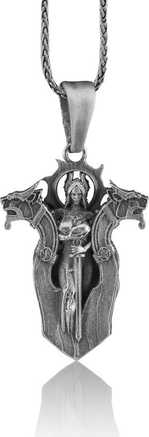 Goddess Freyja Charm Necklace, Freyja Necklace,Viking Jewelry,Viking Christmas Gift, Pagan Pendant, Norse Jewelry For Men,Norse Mythology