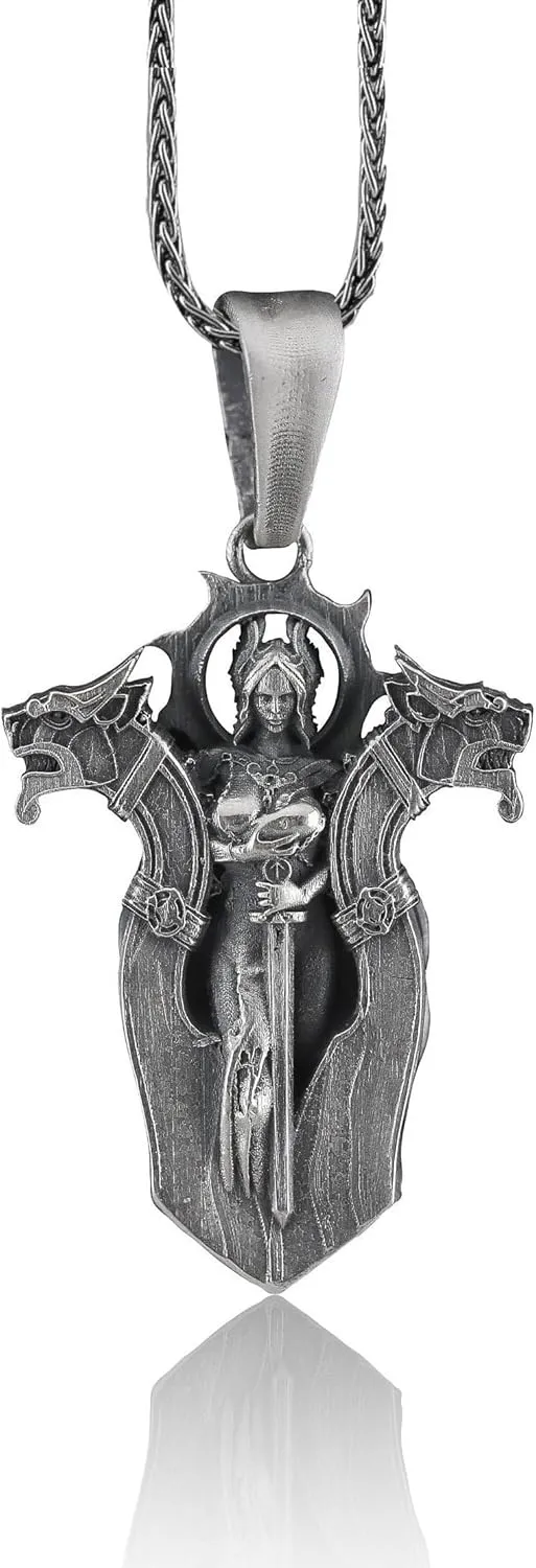 Goddess Freyja Charm Necklace, Freyja Necklace,Viking Jewelry,Viking Christmas Gift, Pagan Pendant, Norse Jewelry For Men,Norse Mythology