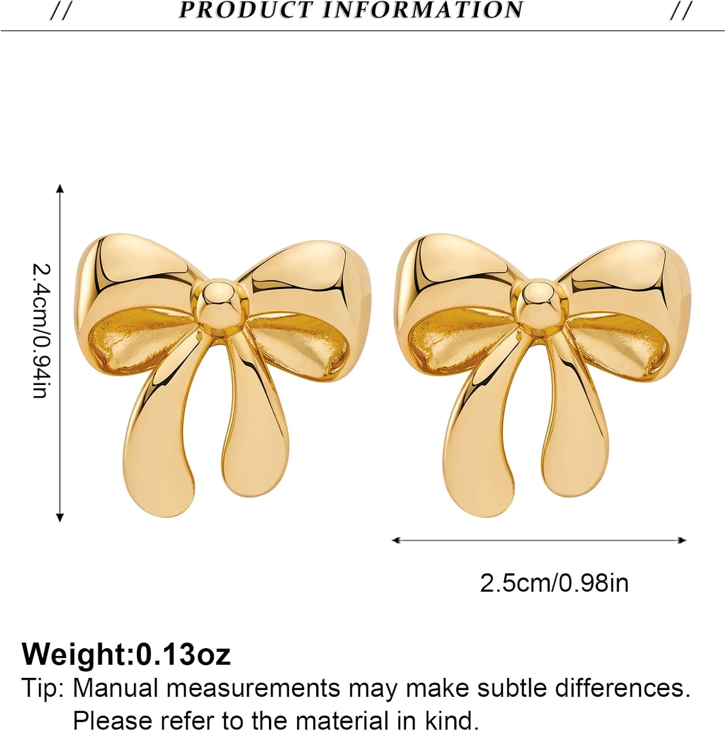 Gold Bow Earrings for Women - Coquette Stud Earrings Ribbon Dangle Drop Jewelry Gifts
