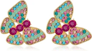 Gold Butterfly Earrings Colorful Butterfly Stud Earrings For Women Fashion Jewelry Gift