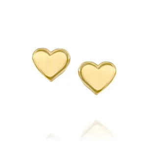Gold Heart Stud Earrings - Designer Handmade 6mm Delicate Post Earrings - Gift For Women and Girls