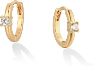 Gold Huggie Hoop Earrings for Women 14K Gold Plated Bead Cross Diamond Cubic Zirconia Dainty Hoop Earrings Simple Delicate Handmade Hypoallergenic Jewelry Gift