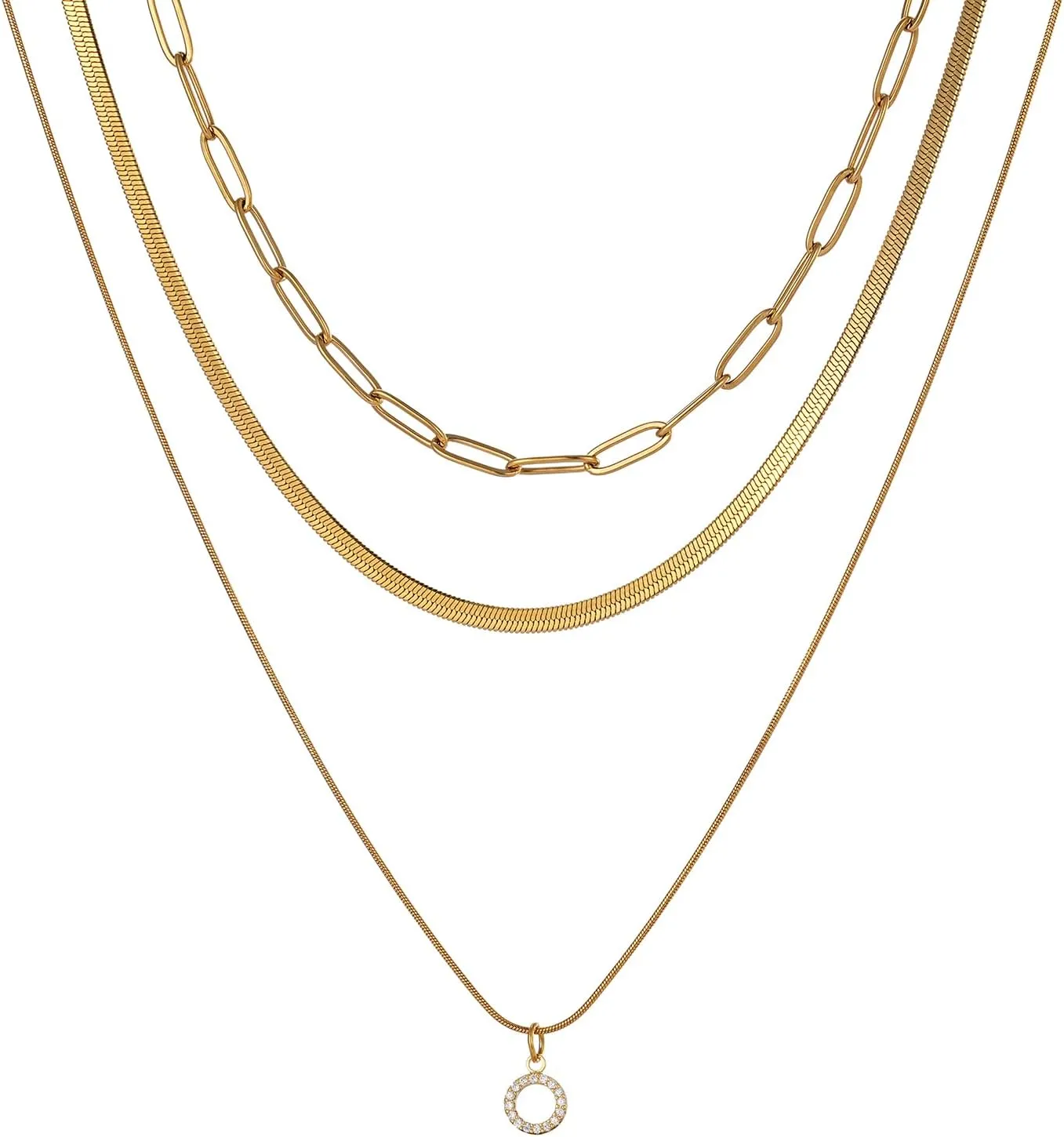 Gold Initial Necklaces for Women, 14K Gold Plated Cubic Zirconia Letter Necklace Dainty A-Z Pendant Choker Cute Necklace Personalized Monogram, Layered Initial Necklace Jewelry Birthday Gifts