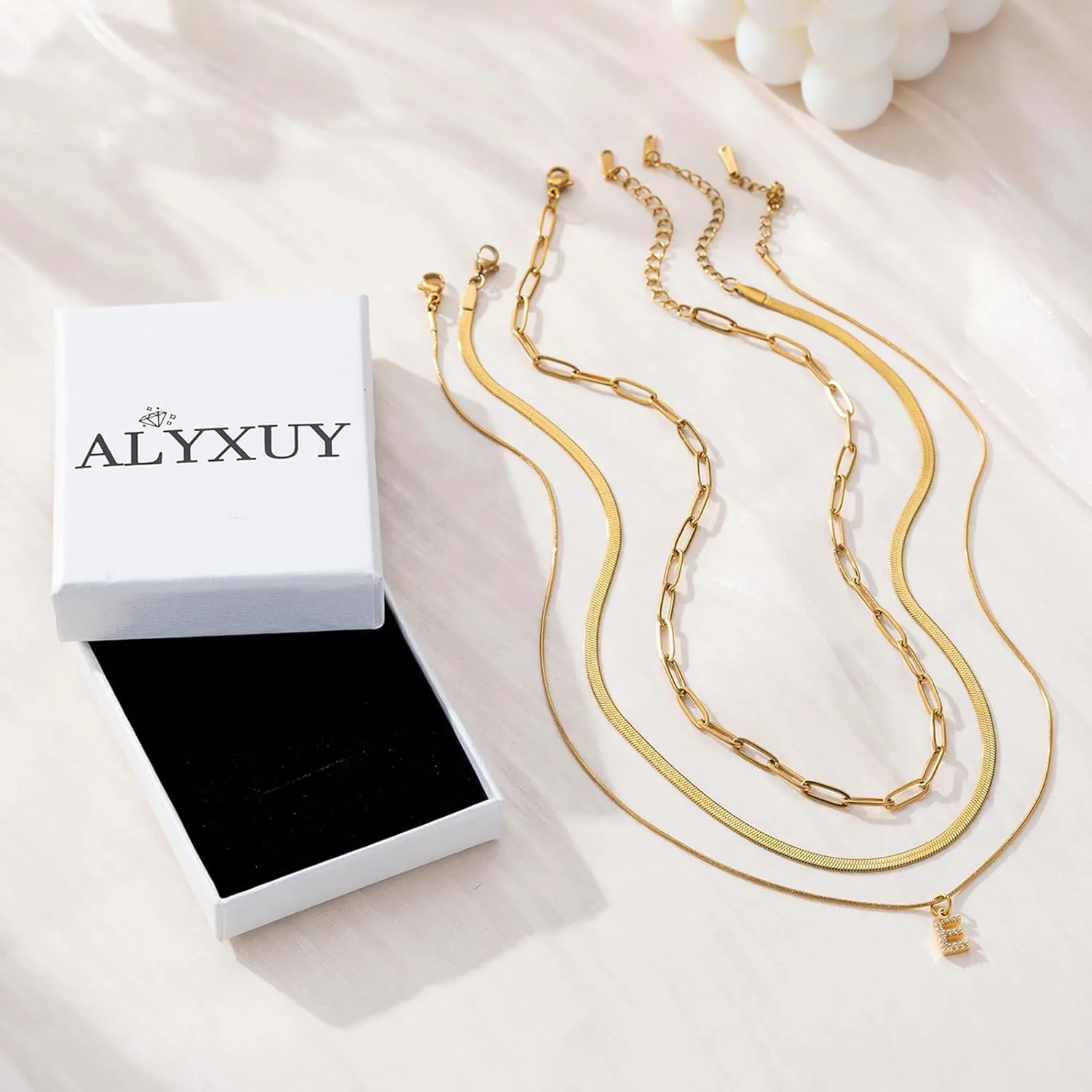 Gold Initial Necklaces for Women, 14K Gold Plated Cubic Zirconia Letter Necklace Dainty A-Z Pendant Choker Cute Necklace Personalized Monogram, Layered Initial Necklace Jewelry Birthday Gifts