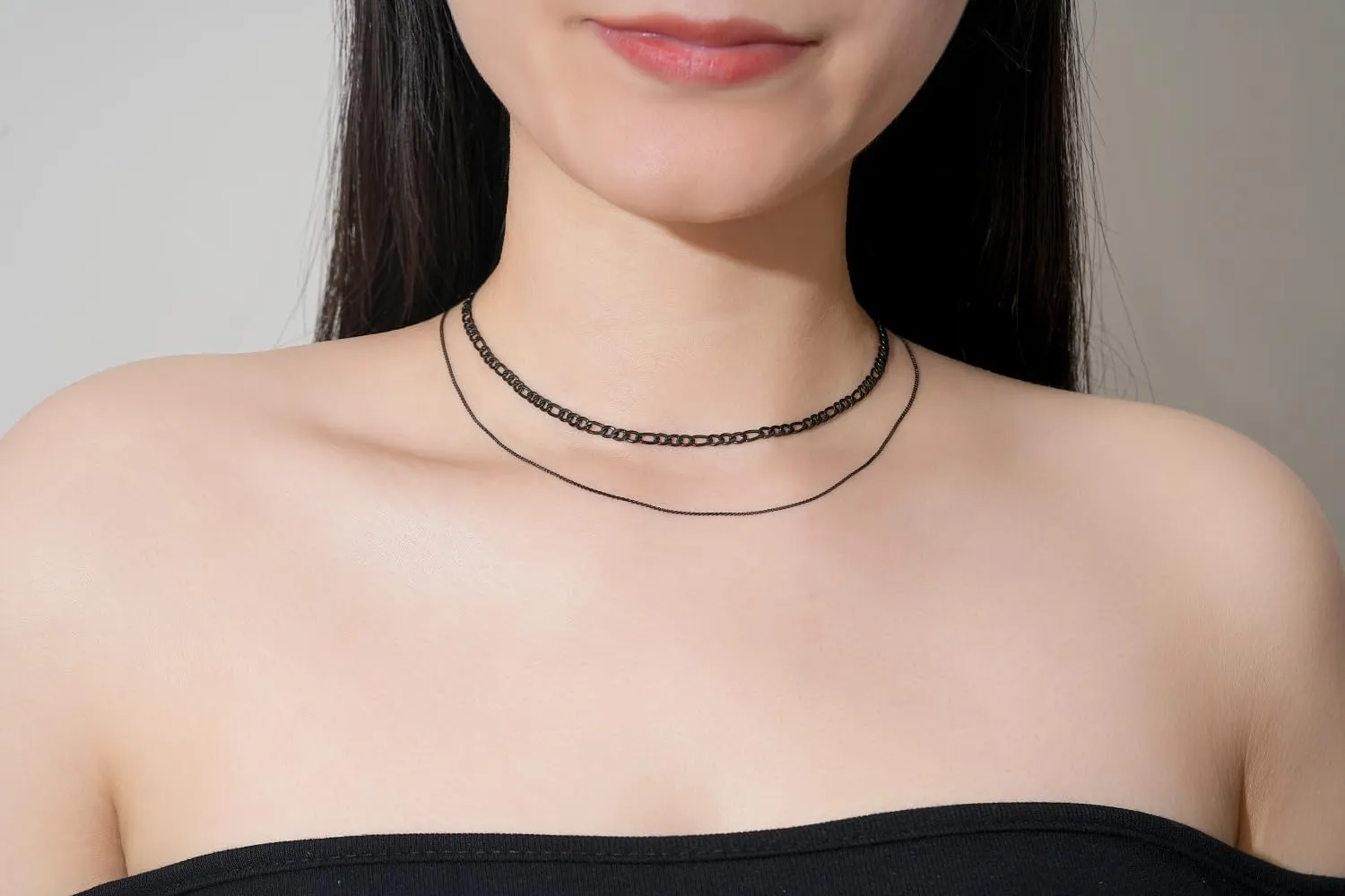 Gold Layered Necklaces for Women, Dainty Gold Choker Necklace,14K Gold Plated Herringbone Cable Link Chain Heart Pendant Necklace Set for Women, Surgical Steel Womens Chain