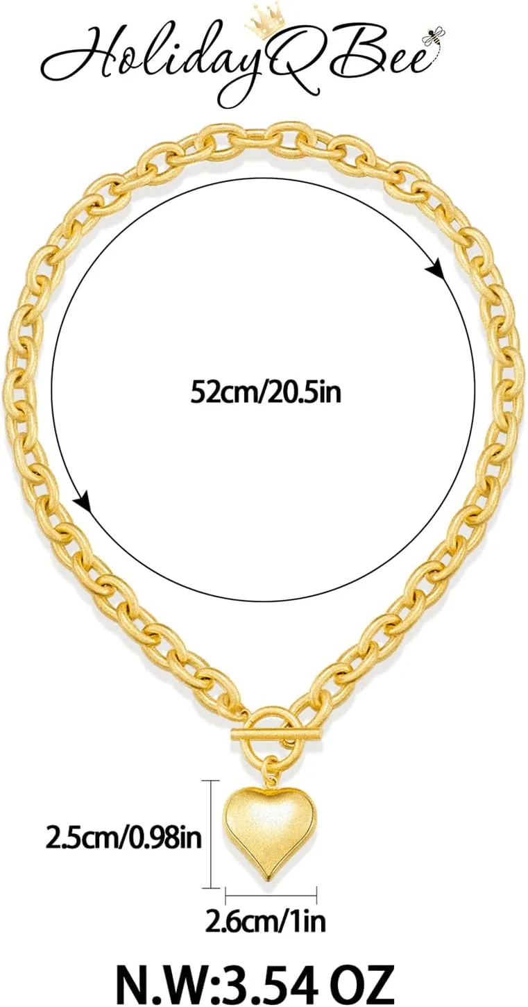 Gold Necklaces For Women Gold Heart Necklace Silver Link Necklace Heart Pendant Necklace Fashion Jewelry