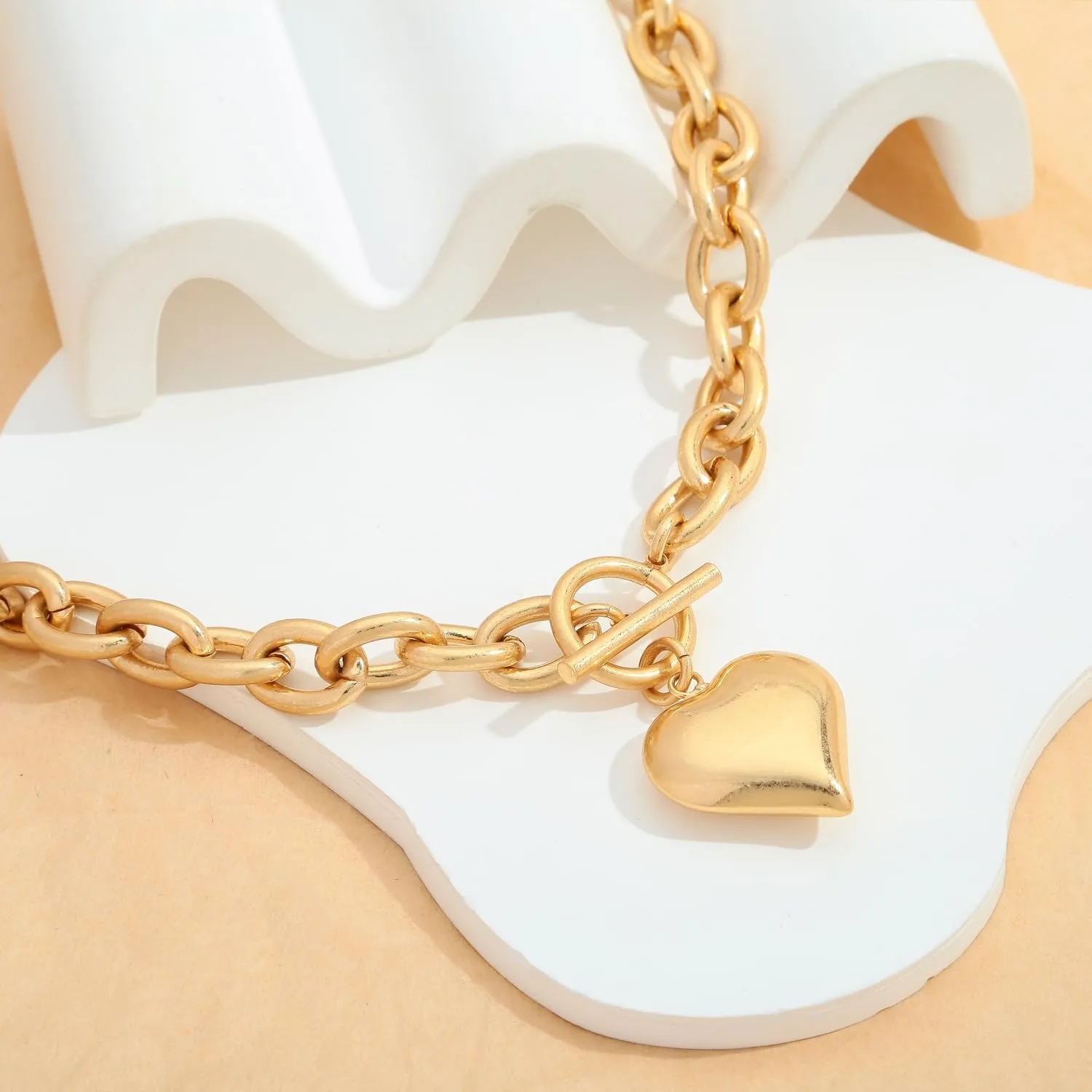 Gold Necklaces For Women Gold Heart Necklace Silver Link Necklace Heart Pendant Necklace Fashion Jewelry