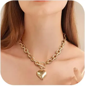 Gold Necklaces For Women Gold Heart Necklace Silver Link Necklace Heart Pendant Necklace Fashion Jewelry