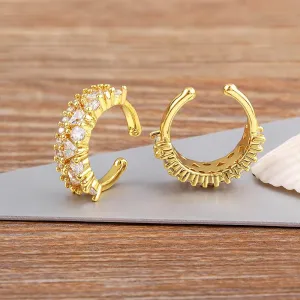 Gold Plated Ear Cuff Clip Earrings - No Pierced Cartilage Jewelry For Women Party