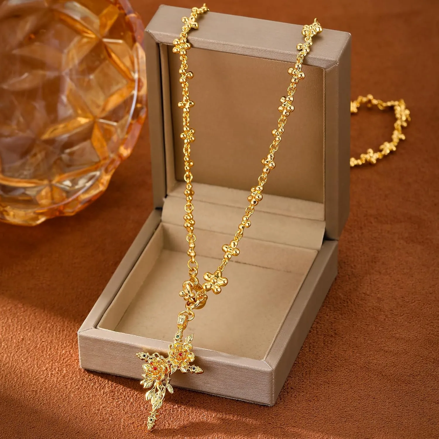 gold plated Pearl necklaces for women Dainty Choker Crystal-Encrusted Palace Style Statement Bride Wedding Jewelry Gifts for women men