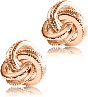 Gold Plated Sterling Silver Studs Love Knot Earrings For Women | Hypoallergenic & Nickle Free Jewelry for Sensitive Ears