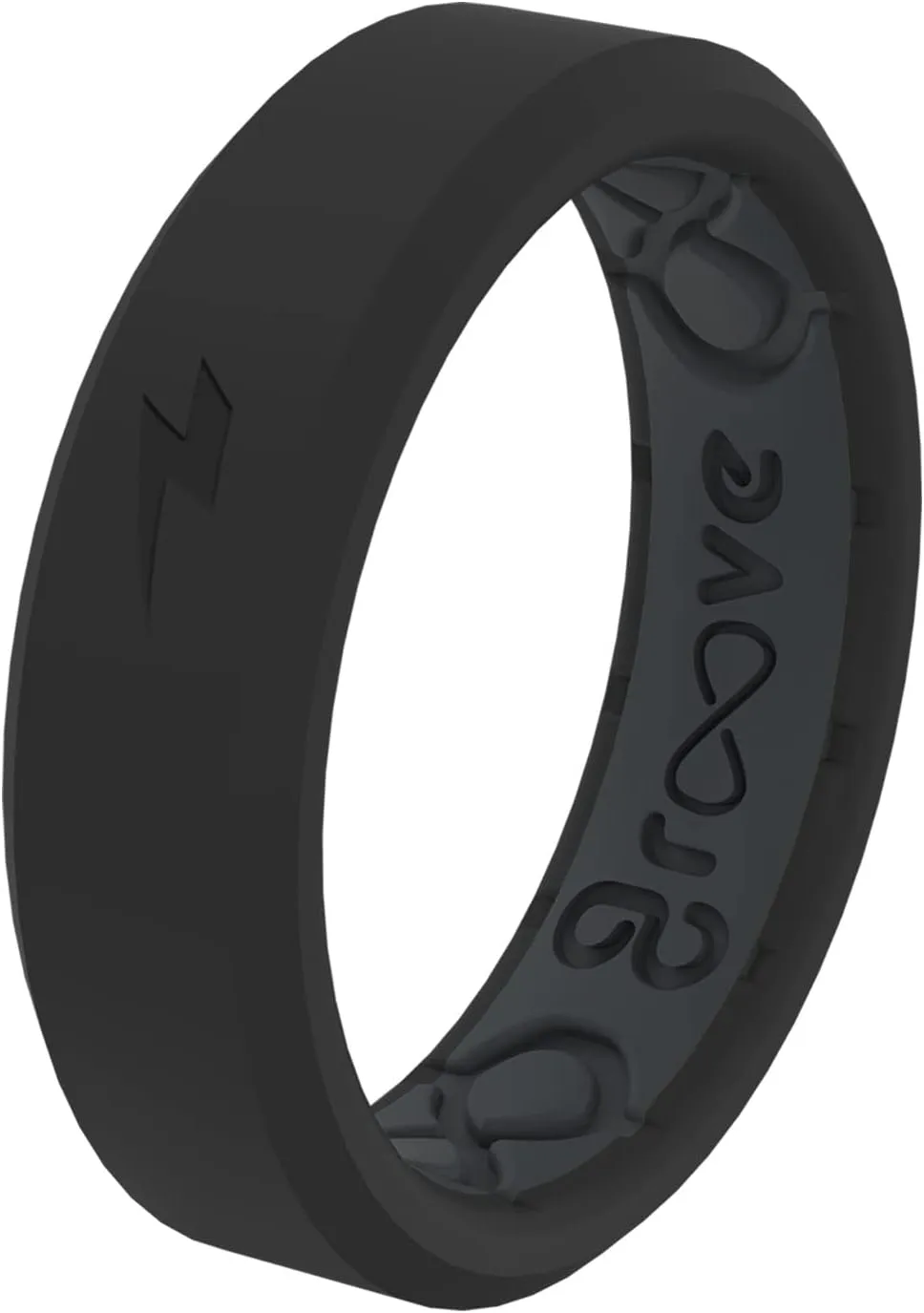 Groove Life Zeus Thin Silicone Ring Breathable Rubber Wedding Rings for Women, Lifetime Coverage, Unique Design, Comfort Fit Ring