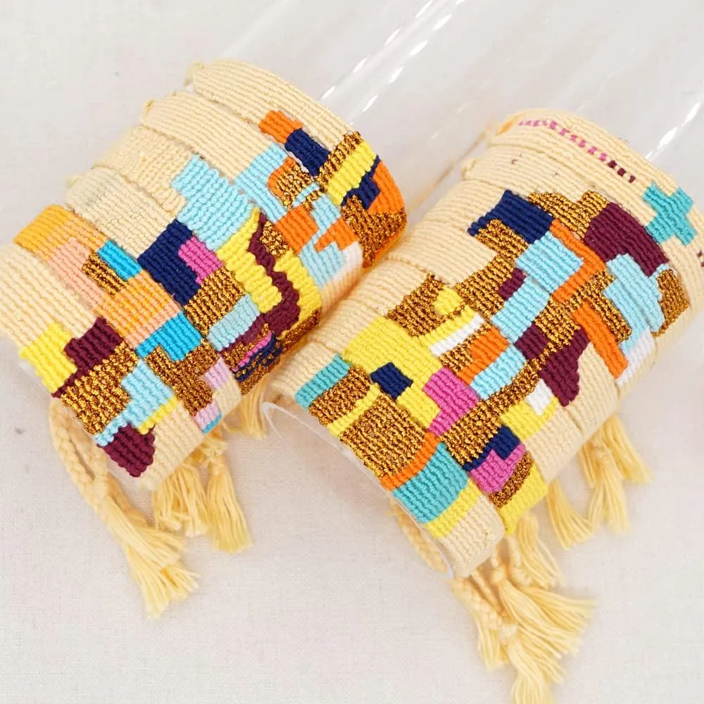 Handmade Boho Cotton Braided Rope Friendship Wrap Bracelets for Women Adjustable Nepal Bohemia Colorful White Bangle Wristband Couple Bracelet Best Friend Fashion Jewelry Gift