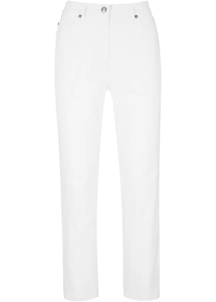 High-waisted trousers 7/8 Bpc Bonprix Collection, white