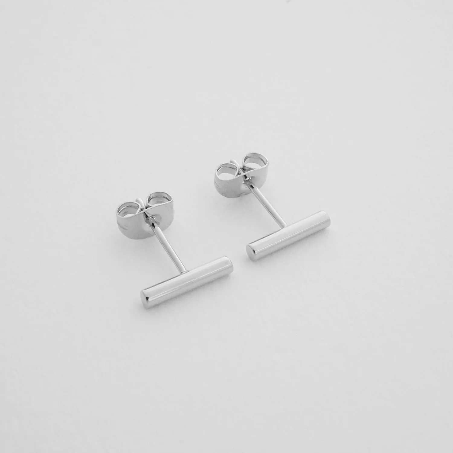 HONEYCAT Rounded Midi Bar Stud Earrings in Gold, Rose Gold, or Silver in 10mm or 5mm | Minimalist, Delicate Everyday Jewelry