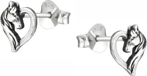 Horse Heart 925 Sterling Silver Very Tiny Stud Earrings, Dainty Piercing Jewelry