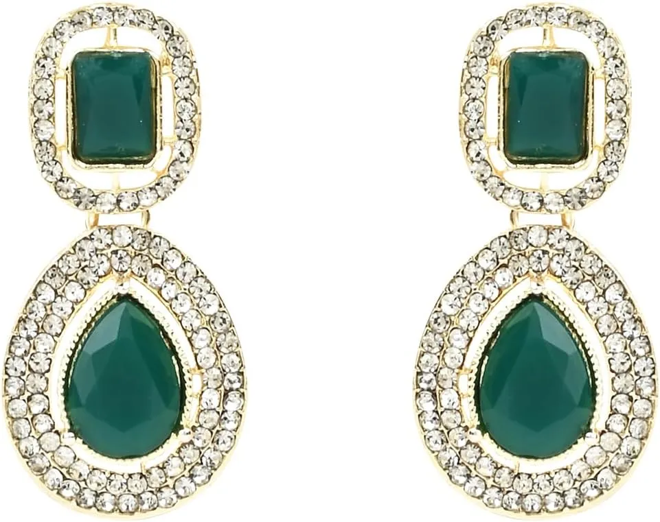 I Jewels Indian Wedding Bollywood Stylish Gold Plated Kundan Stone Necklace Jewellery Set for Women