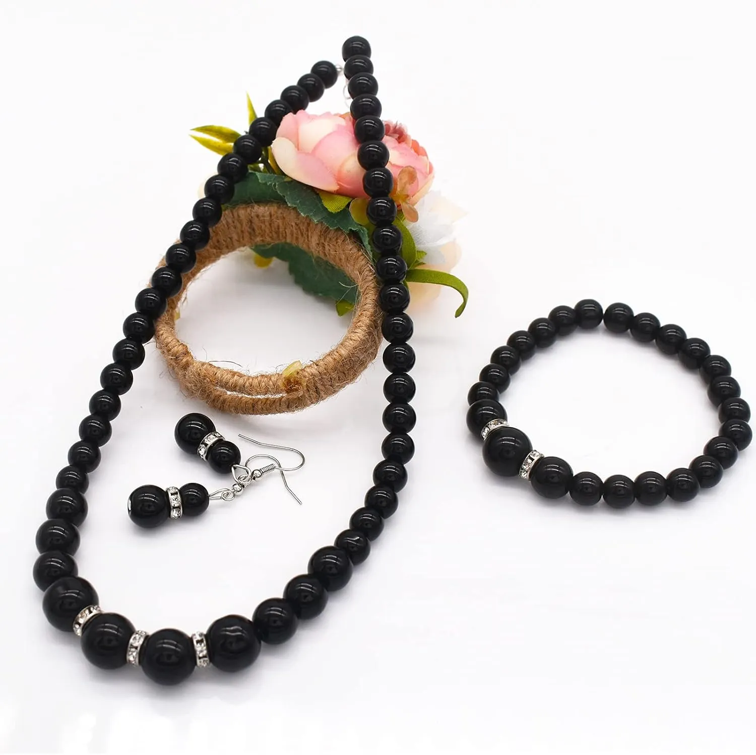 Imitation Pearl Necklace for Women Pearl Choker Necklace and Earrings Set Bridal Wedding Jewelry Chunky Beaded Necklaces for women