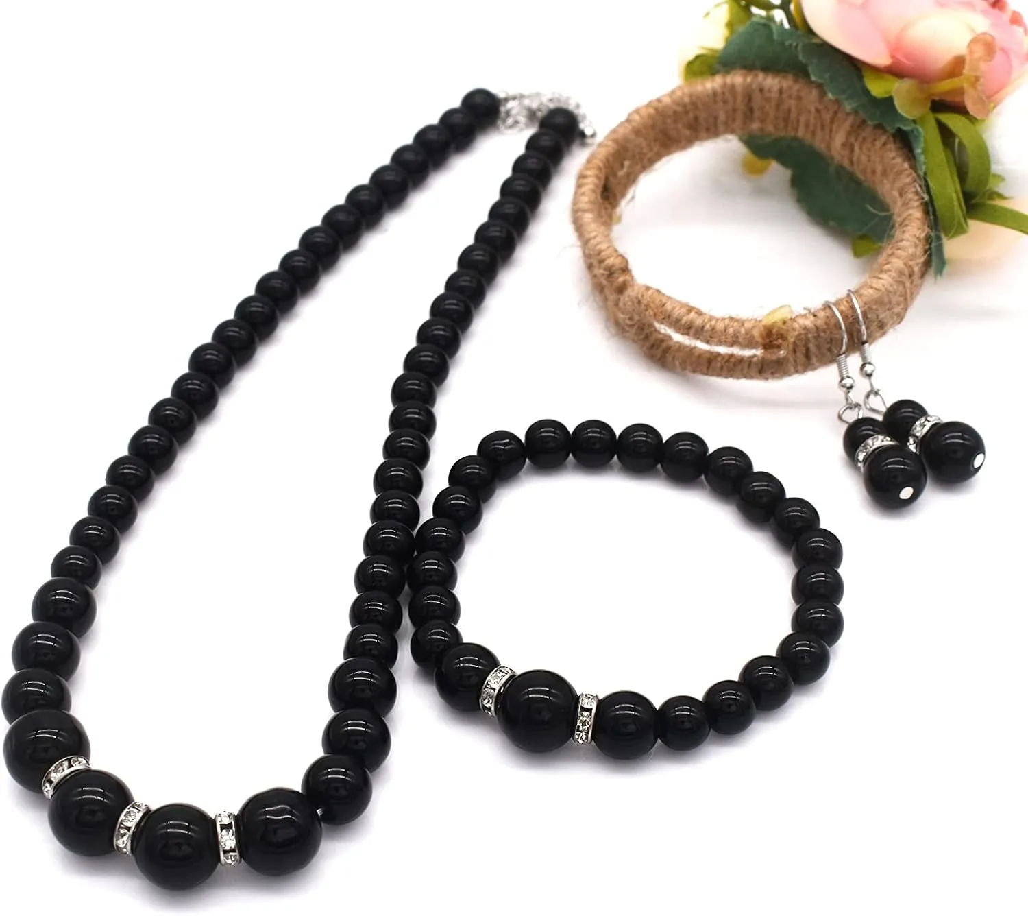 Imitation Pearl Necklace for Women Pearl Choker Necklace and Earrings Set Bridal Wedding Jewelry Chunky Beaded Necklaces for women