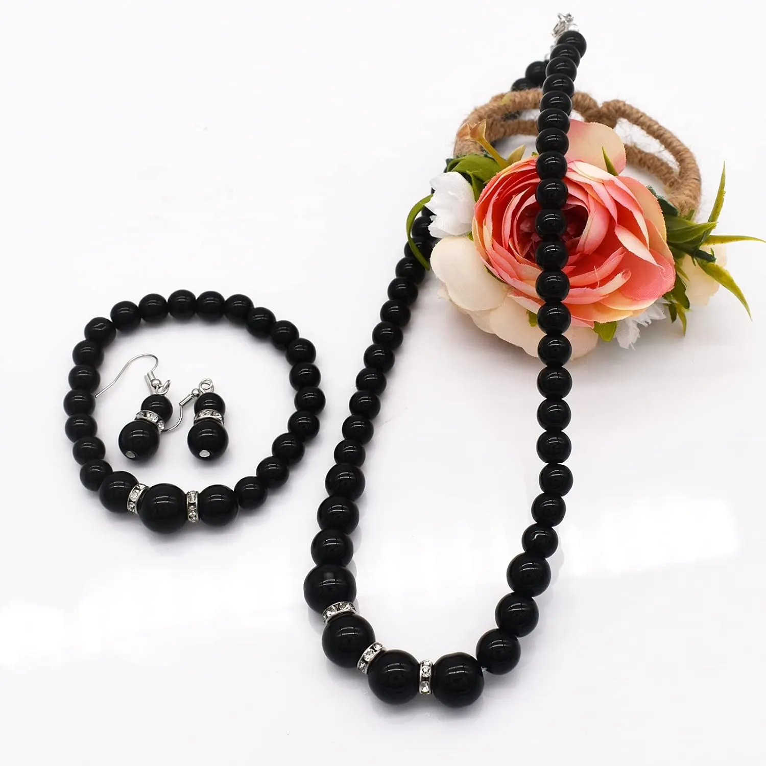 Imitation Pearl Necklace for Women Pearl Choker Necklace and Earrings Set Bridal Wedding Jewelry Chunky Beaded Necklaces for women