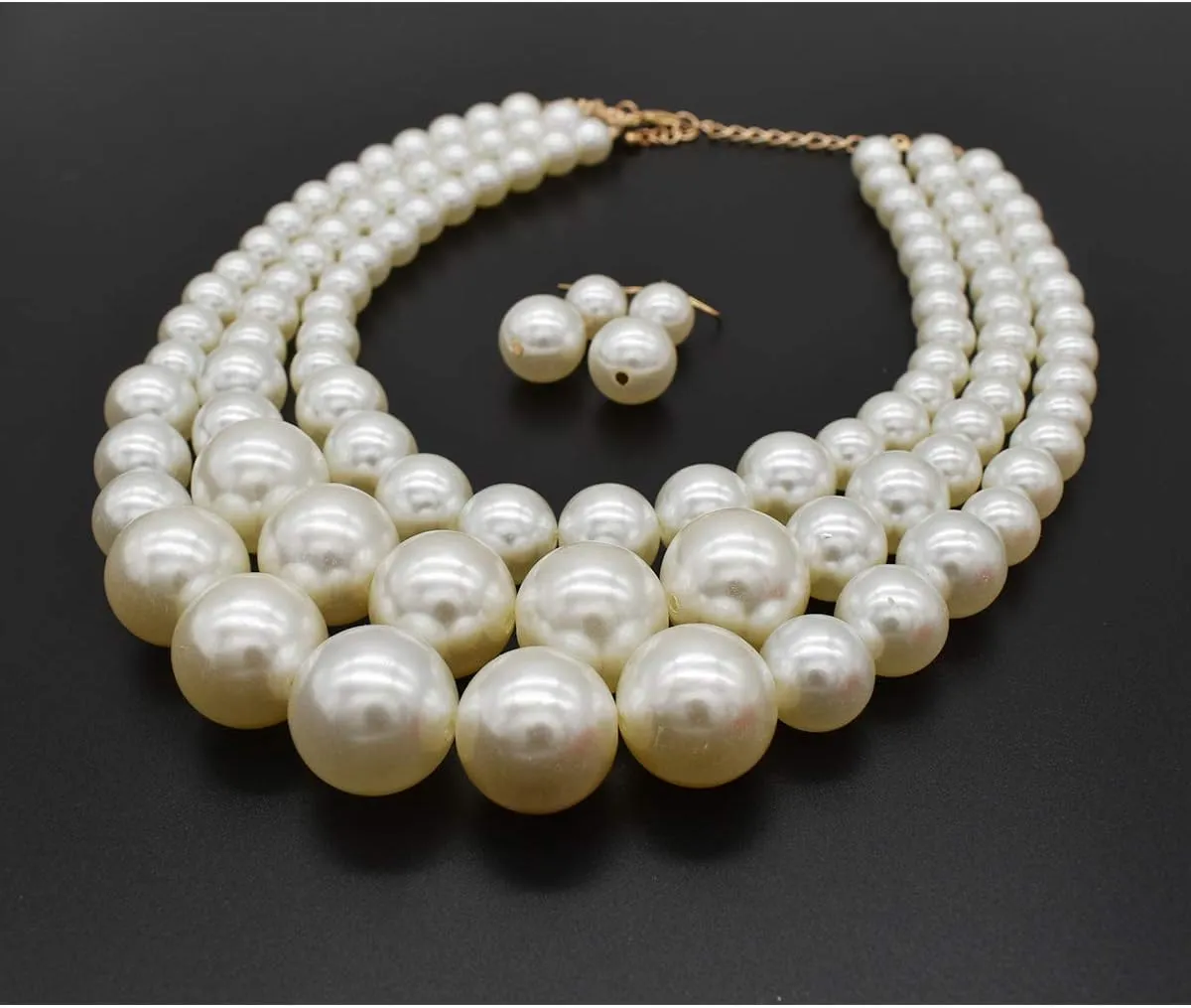 Imitation Pearl Necklace for Women Pearl Choker Necklace and Earrings Set Bridal Wedding Jewelry Chunky Beaded Necklaces for women