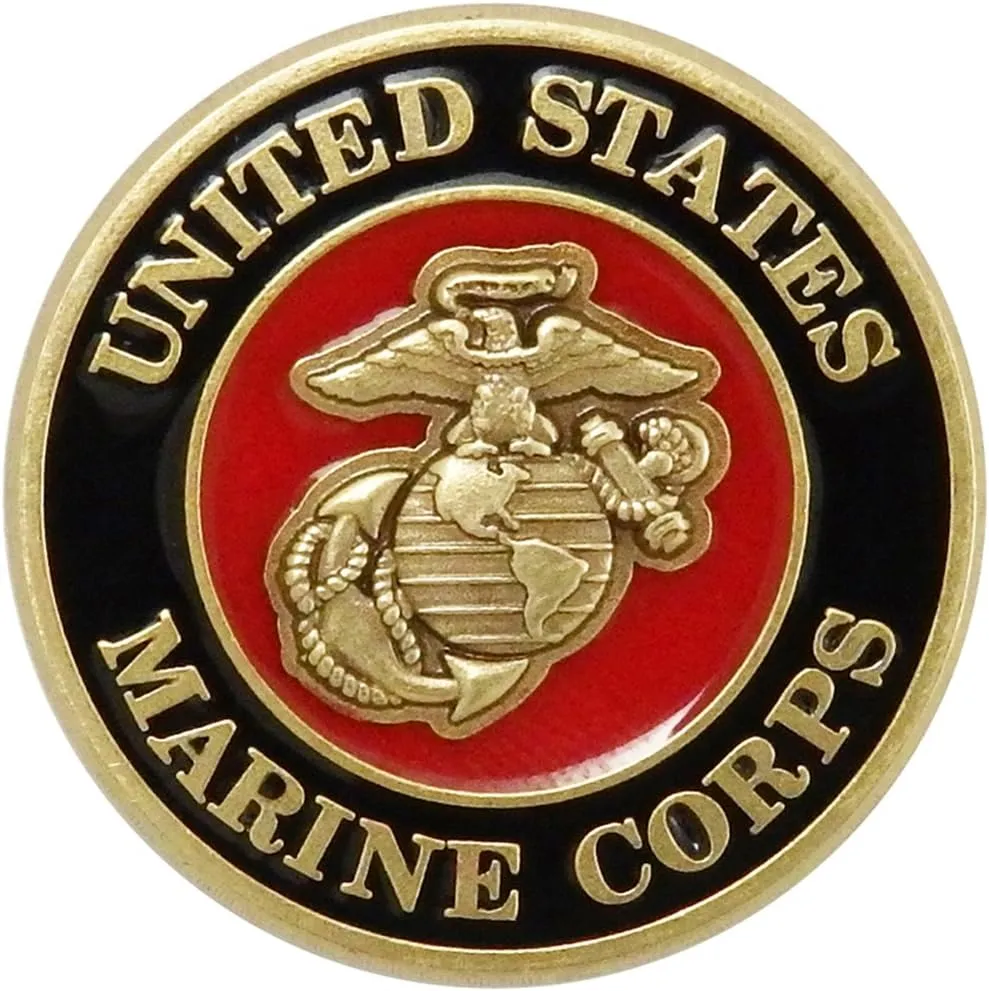 Indiana Metal Craft US Marine Corps Lapel Pin with Enamel, Made in USA