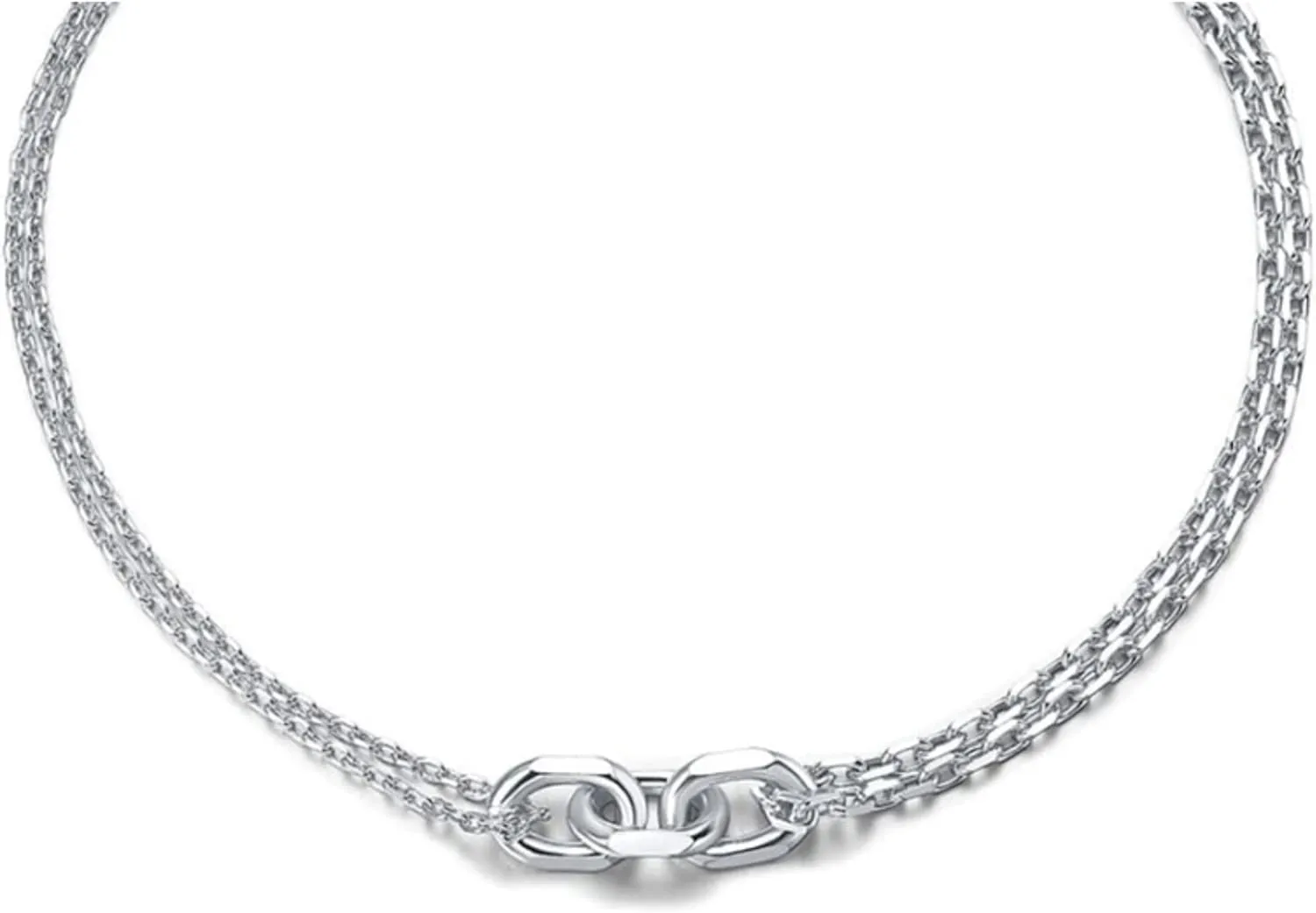 I'S ISAACSONG Statement 14k Gold Plated 4mm Thick Oval Chain Link Choker Collar Necklaces and Link Chain Bracelets Chunky Gold Jewelry Set for Women