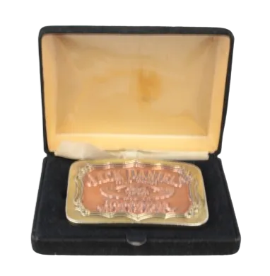 Jack Daniels Old No 7 Tennessee Whiskey Gold Copper Plated Belt Buckle