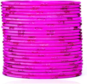 JD'Z COLLECTION Indian Costume Matching Bangles Bollywood Jewelry Plain Metal Bangles Set Jewelry Multi Colors Bangles Set for Women