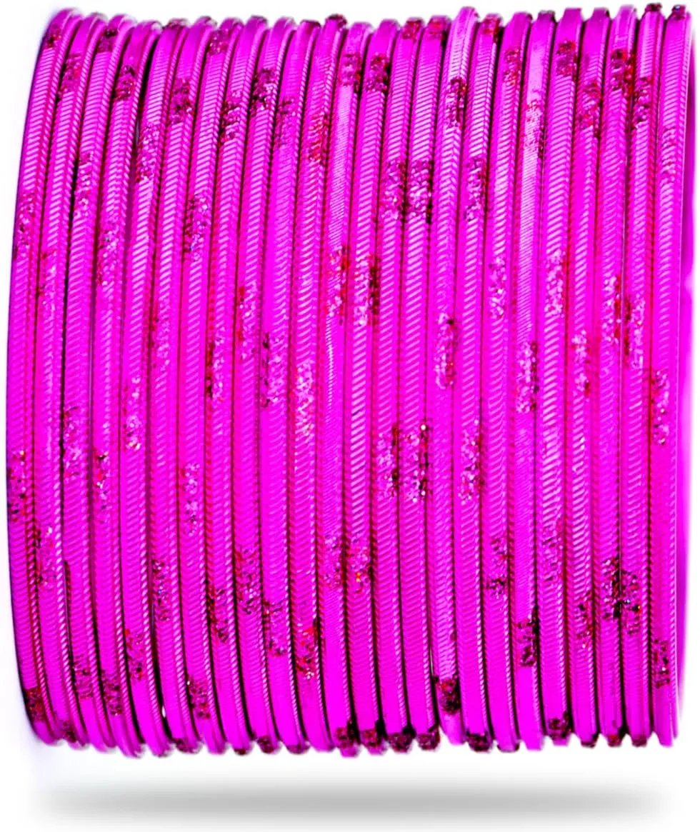 JD'Z COLLECTION Indian Costume Matching Bangles Bollywood Jewelry Plain Metal Bangles Set Jewelry Multi Colors Bangles Set for Women