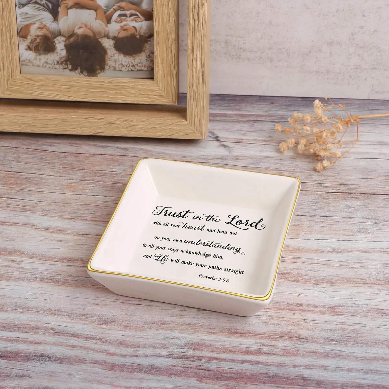JoycuFF Religious Gifts Inspirational Christine Trinket Dish Tray Motivational Gifts for Women Sister Birthday Thanksgiving Day Christmas Jewelry