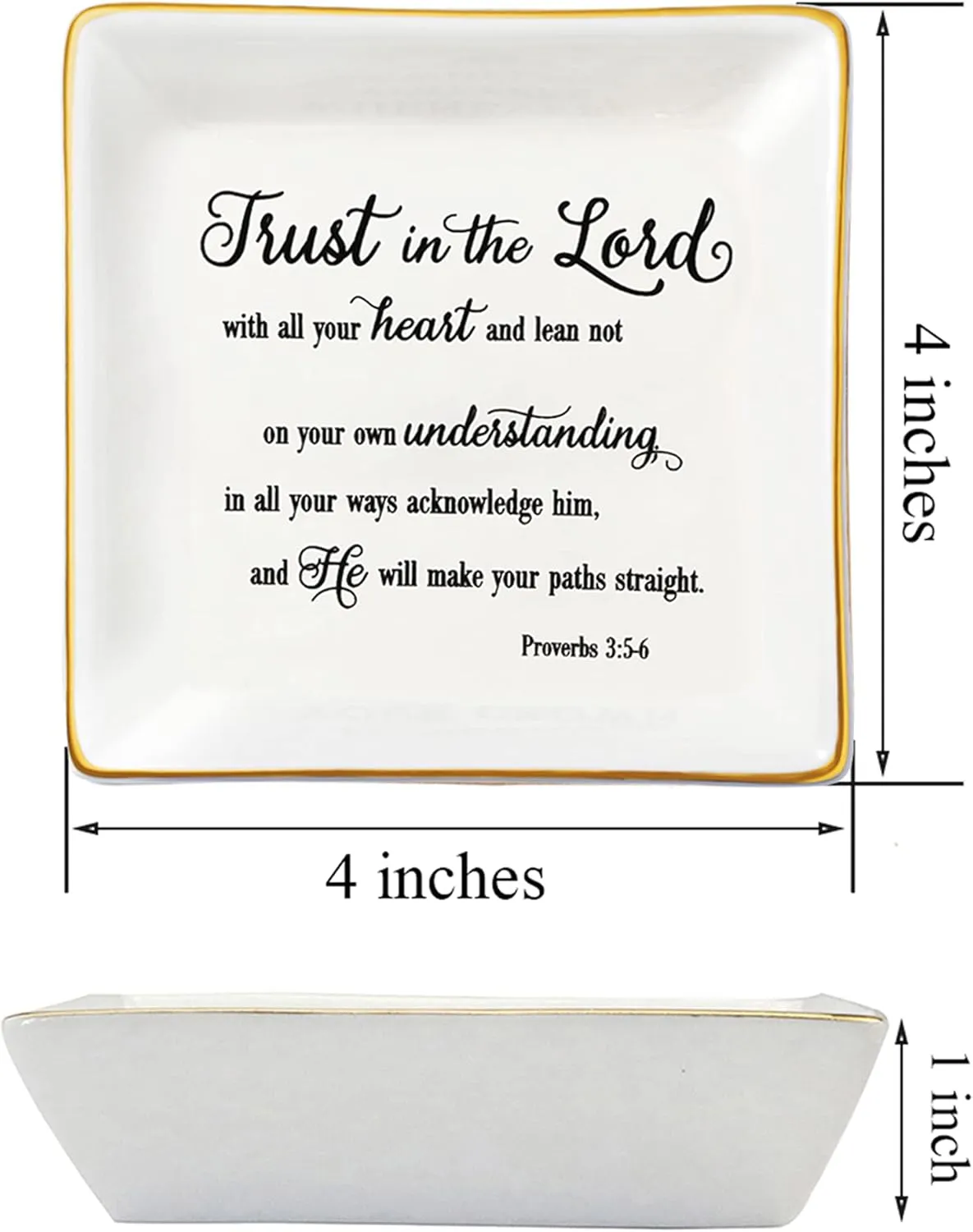 JoycuFF Religious Gifts Inspirational Christine Trinket Dish Tray Motivational Gifts for Women Sister Birthday Thanksgiving Day Christmas Jewelry