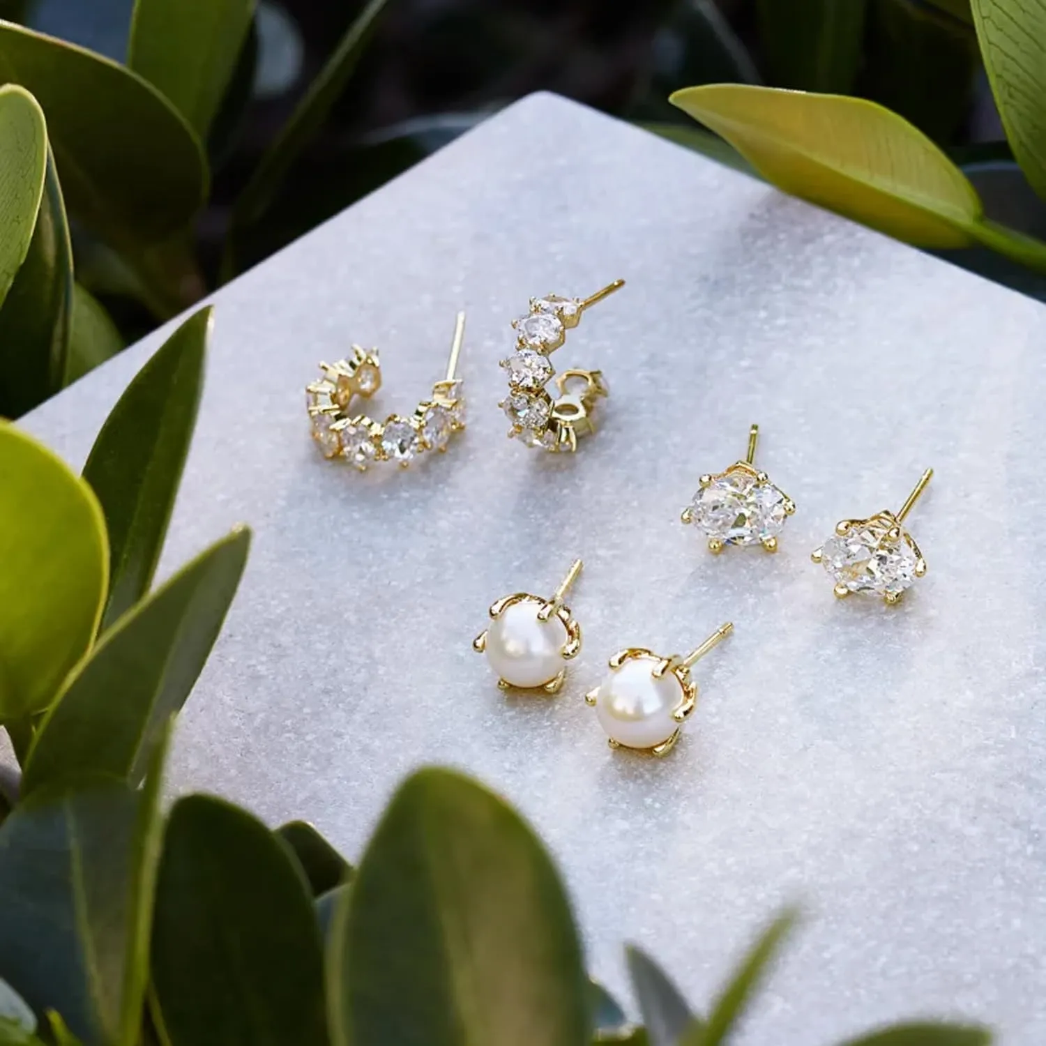 Kendra Scott Cailin Crystal Stud Earrings in White Crystal, Fashion Jewelry for Women