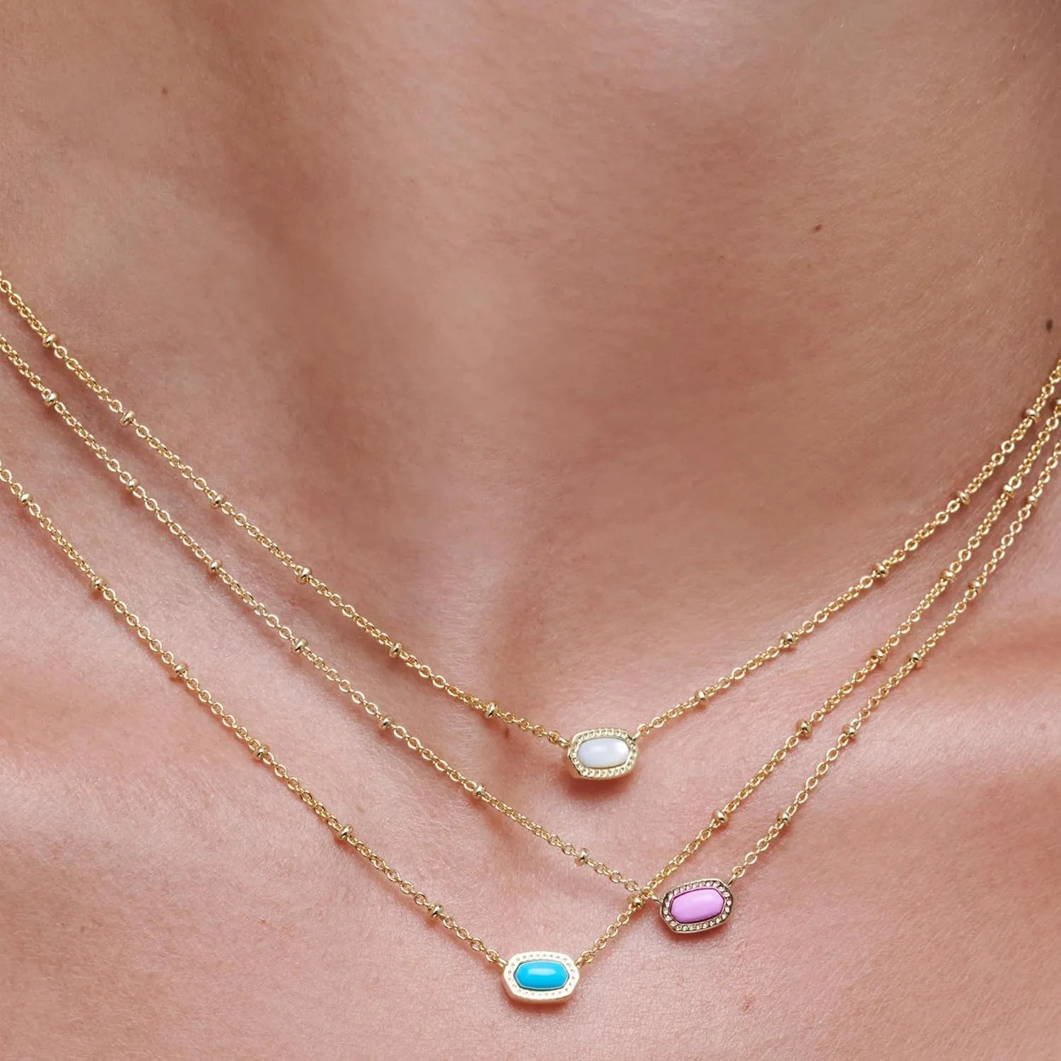Kendra Scott Mini Elisa 14k Gold-Plated Satellite Short Pendant Necklace, Fashion Jewelry for Women