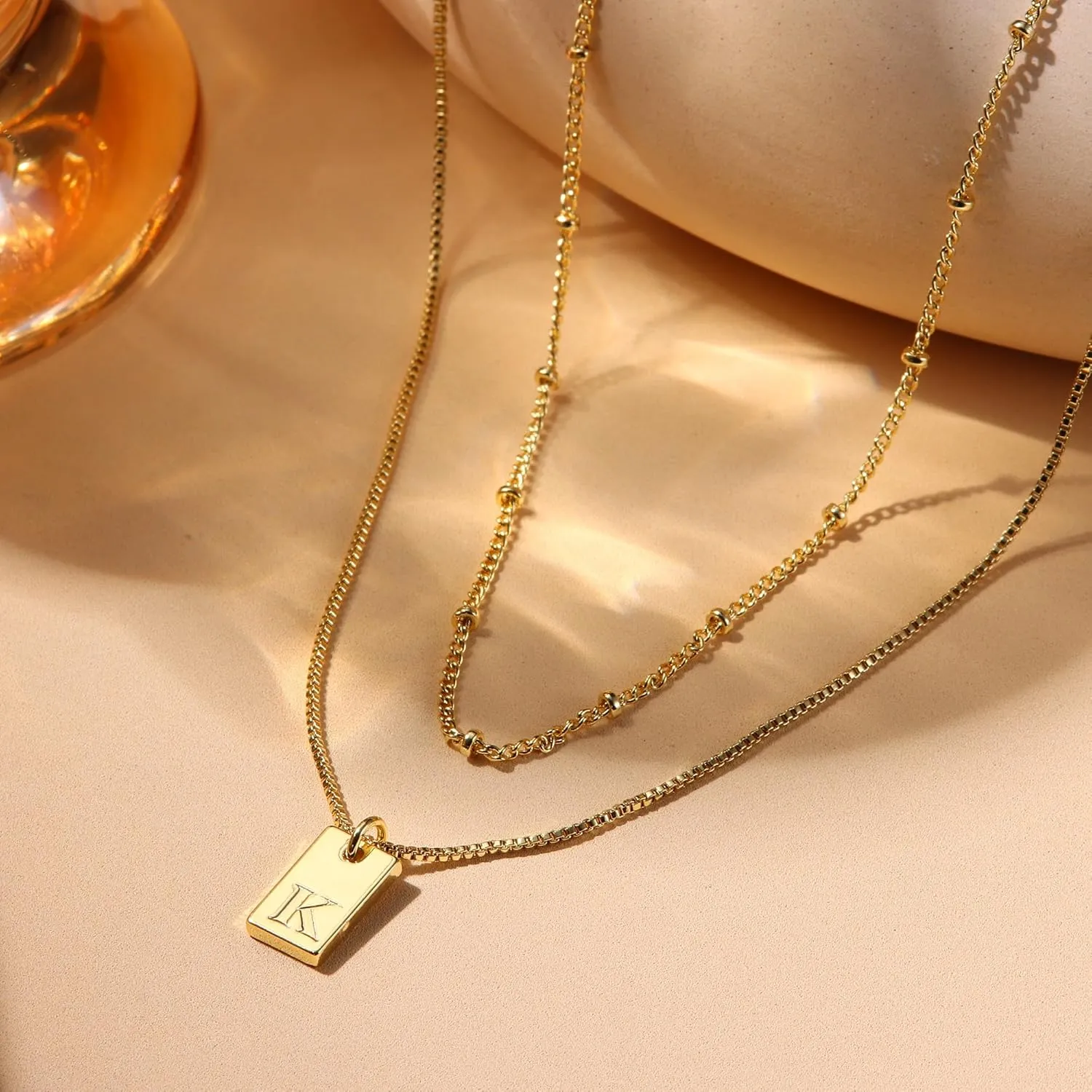 Krfy Cursive Gold Initial Pendant Necklace Iced Out Miami Cuban Link Chain for Women 18K Gold Plated Alphabet Letter Pendant Choker Hip Hop Chain Trendy Rapper Jewelry