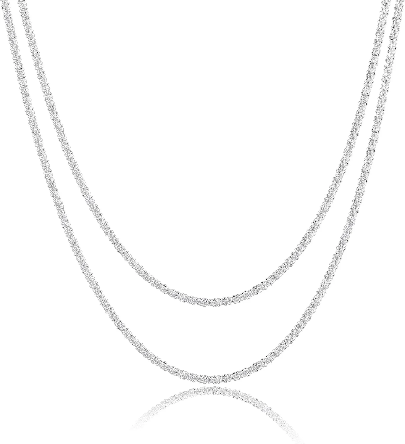 Kyerlyn Layered Necklace for Women, 14k Gold Plated Layering Herringbone Necklace Double Layer Snake Chain Necklace Set Gold Chunky Thick Chain Choker Necklace Gifts for Women