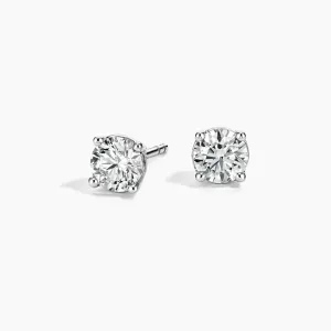 Lab Grown Diamond Earrings with Certificate for Women Men, 0.6 Carat Round Cut D-E Color VVS2-VS1 Clarity, Real 9k Gold (Not Only Post Part) Stud Earrings for Wedding Bridal