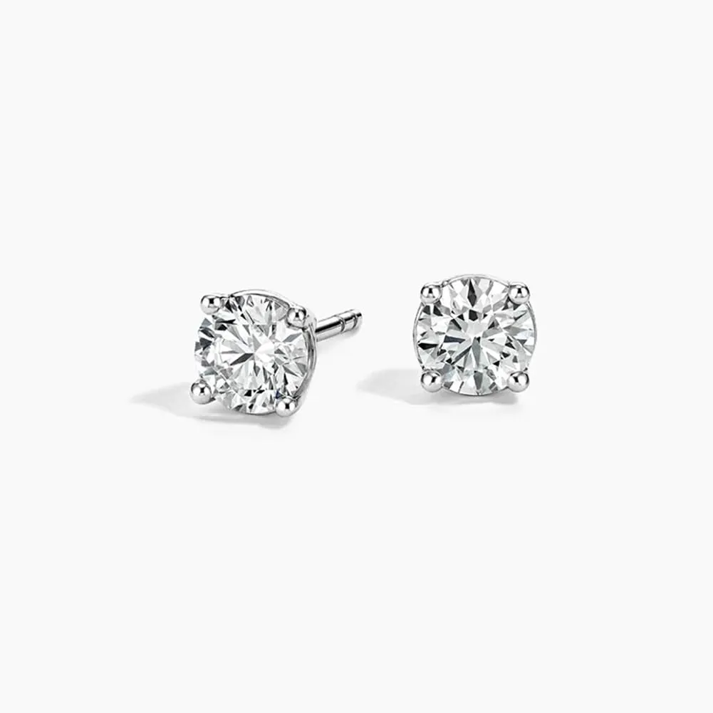 Lab Grown Diamond Earrings with Certificate for Women Men, 0.6 Carat Round Cut D-E Color VVS2-VS1 Clarity, Real 9k Gold (Not Only Post Part) Stud Earrings for Wedding Bridal