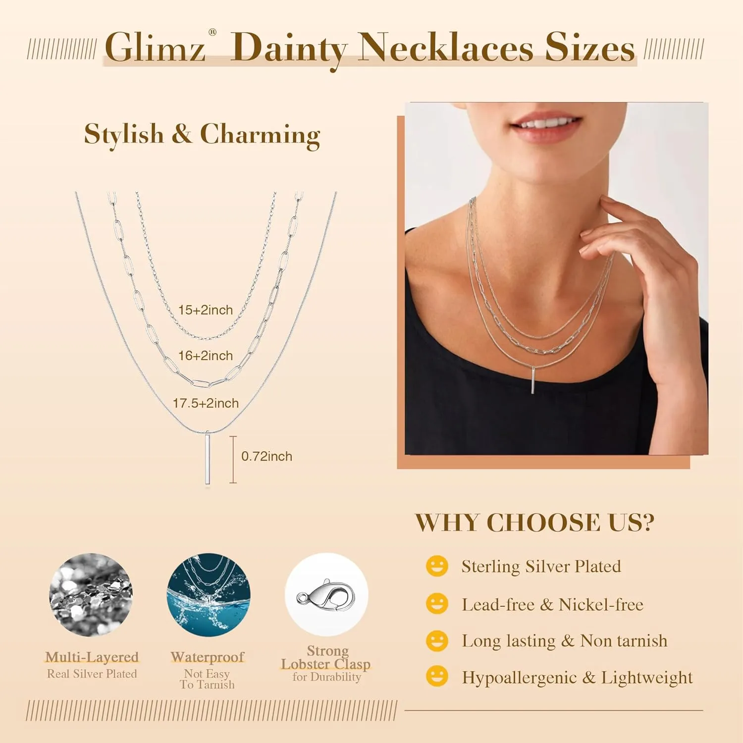 Layered Necklaces for Women Dainty Gold Silver Chain Necklace Women Trendy Cuban Link Paperclip Chain Toggle Clasp Necklace for Women Fashion Chunky Jewelry