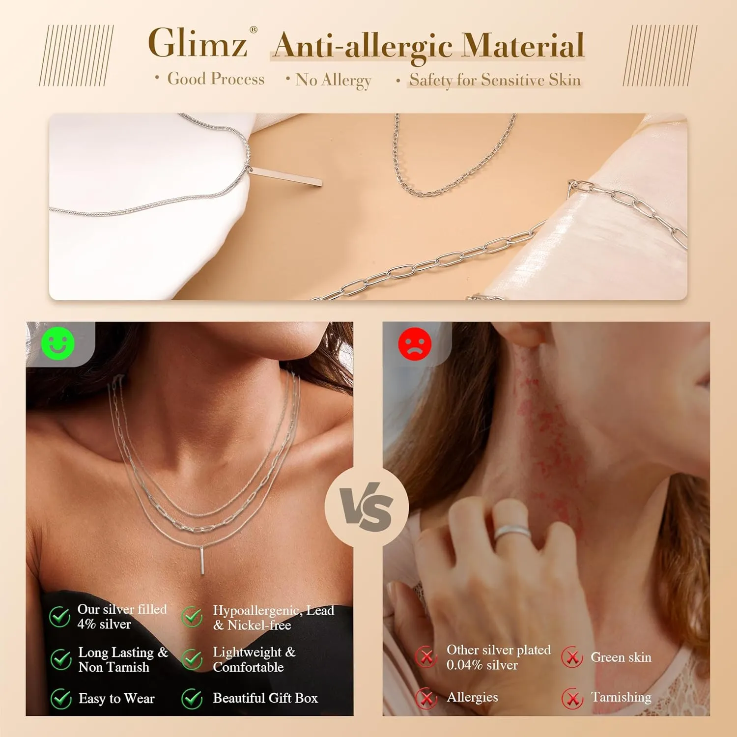 Layered Necklaces for Women Dainty Gold Silver Chain Necklace Women Trendy Cuban Link Paperclip Chain Toggle Clasp Necklace for Women Fashion Chunky Jewelry
