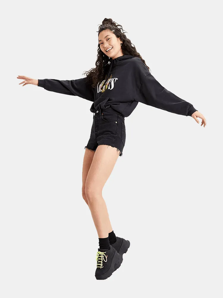 Levi's Women's Ribcage Shorts - Black Lake