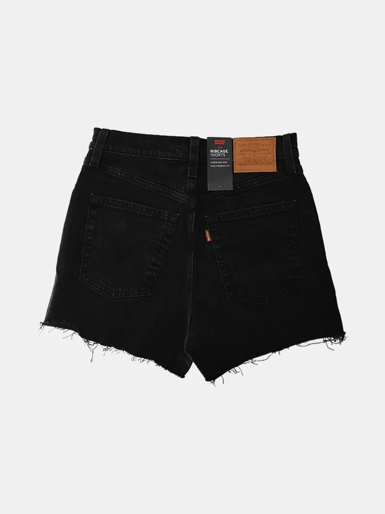 Levi's Women's Ribcage Shorts - Black Lake