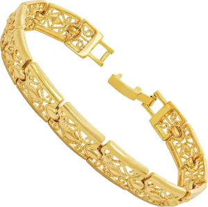 LIFETIME JEWELRY Filigree Bracelet for Women and Men 24k Real Gold Plated Charm (Gold, 8)